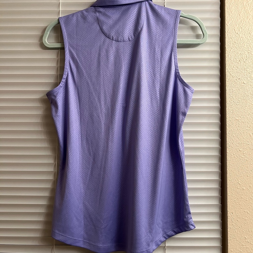 Greg Norman Women's Purple Sleeveless Polo Golf Top - Picture 4 of 4